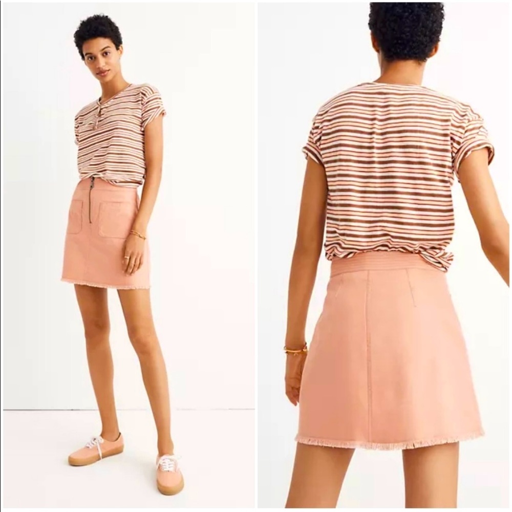 Madewell Raw Hem Denim Mini Skirt | Size 2 | 98% Cotton